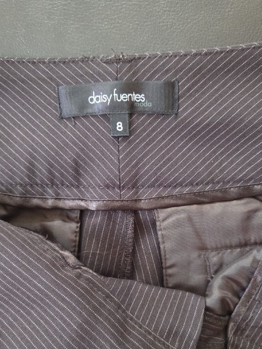 Daisy Fuentes Brown Pinstripe Dress Pants - Picture 3 of 4